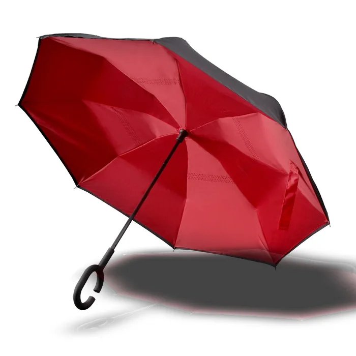 

Reverse Umbrella-Standing C- Shape Hands-Free Inverted Umbrella Double Layer All-Weather Umbrella Reverse Development Long Handl