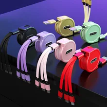

3 In 1 USB Type C Charger Cable For Xiaomi Samsung Android Micro USB Cable Retractable Portable Charging Wire For iPhone 11 Pro