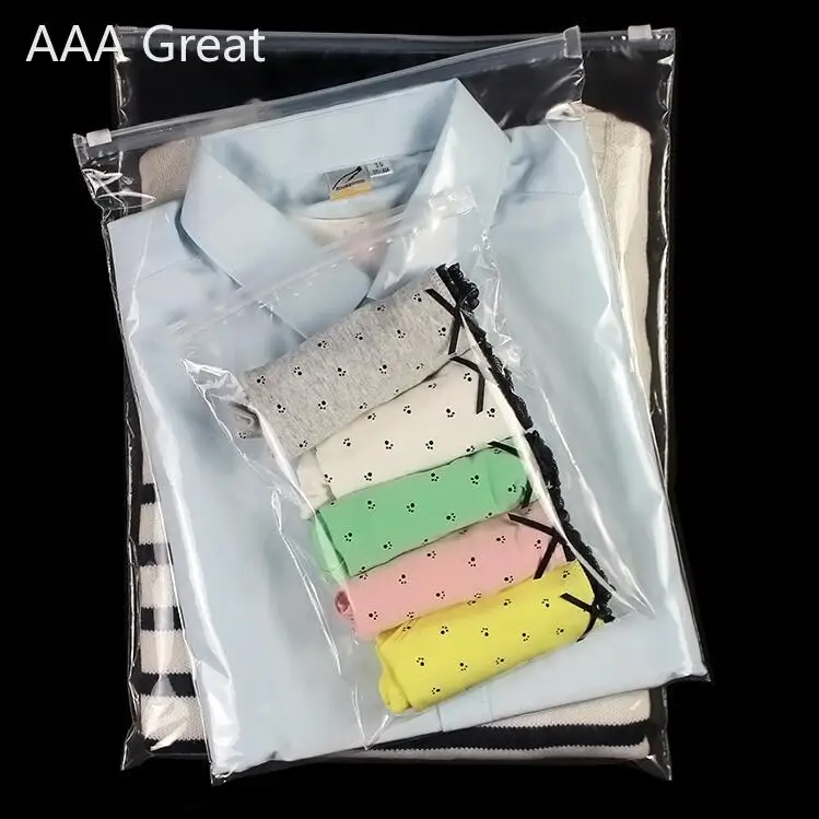 

AAA Great 50Pcs/Lot Clear Transparent Plastic Package Cloth Travel Storage Pouches Waterproof Bag Zipper Lock Self Seal Clothing