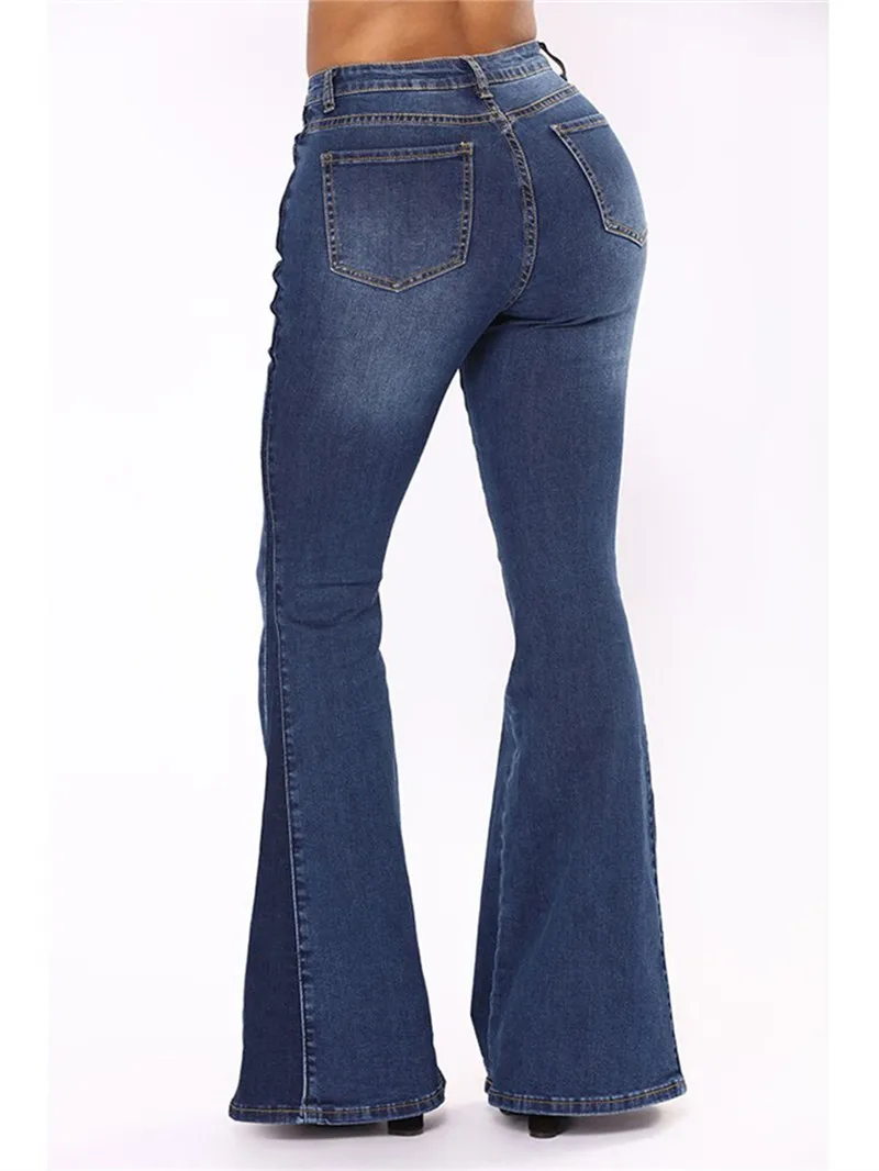 SZMALL Newest Autumn Winter Flare Long Jeans Female High Waist Denim Trousers Women Streetwear Pop Bottoms for lady