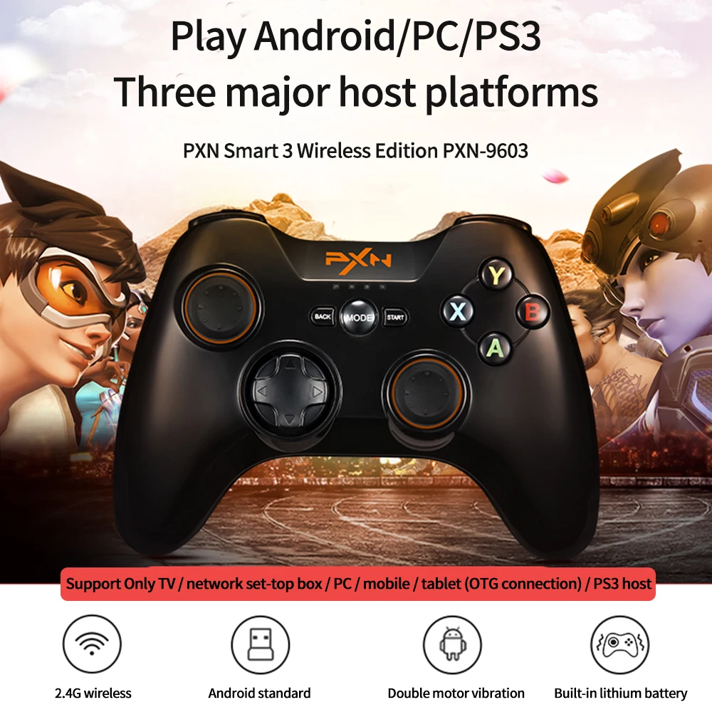 Беспроводной игровой контроллер PXN smart 3 Android TV usb компьютер ПК простая музыка как