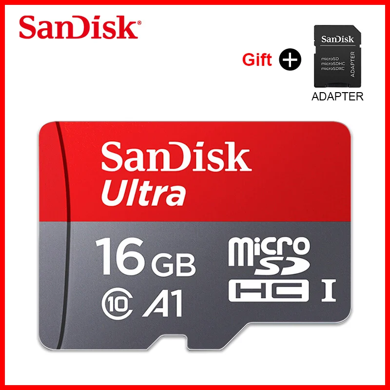 16GB SanDisk Ультра карта памяти 400 Гб 256 ГБ 200 ГБ 128 Гб 64 Гб micro sd карта 32 ГБ 16 ГБ tf карта microsd usb 3,0 флеш-карты Подарочный адаптер - Емкость: 16GB