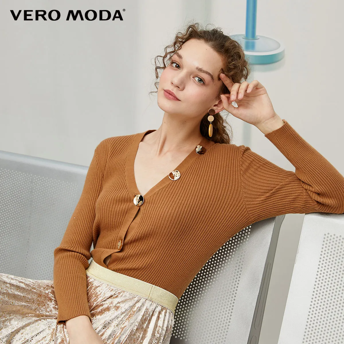 Vero Moda женский винтажный вязаный кардиган из овечьей шерсти | 319324555 - Цвет: Chipmonk brown