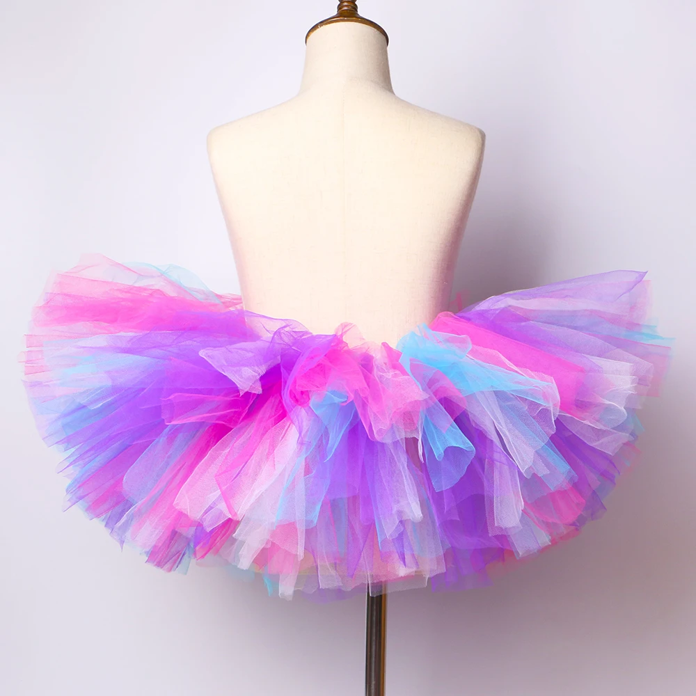 Fluffy Children Girls Tutu Skirt Rainbow Kids Tutu Skirt Toddler Baby Girl Birthday Party Costume Cake Smash Tulle Girls Skirts