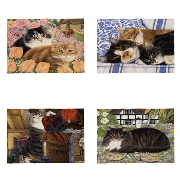 

Beautiful Pet Tablecloths Maine Cat Utility Room Paint Duck Tulips Tabby Cat Cloth Tablecloth Polyester Kitchen Table Clothes