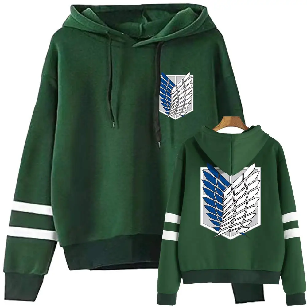 Sudadera con capucha y estampado de uniforme de Anime Attack on Titan, blusas acogedoras, jerséis
