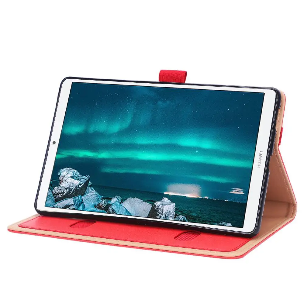 Studyset для HUAWEI M6 8,4 дюймов ретро PU кожаный защитный чехол для планшета с картой фиксирующий кронштейн функция сна