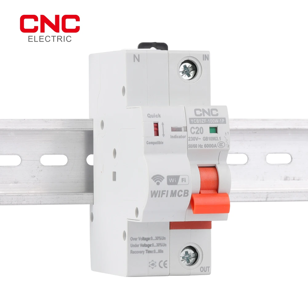 CNC Din Rail Tuya WIFI Circuit Breaker Timer Remote Control APP Smart Automatic Intelligent Interruptor WIFI Switch MCB