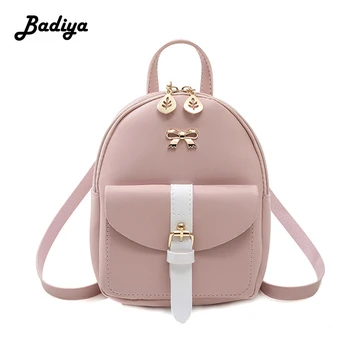 

Women Leather Backpack Children Backpack Mini Backpack Women Cute Panelled Schoolbag for Teenage Girls Small Knapsack for Travel