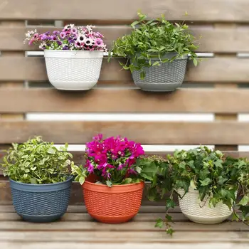 

2020 Hand Made Wicker Rattan Flower Basket Green vine Pot Planter Hanging Vase Container Wall Plant Basket For Garden d302