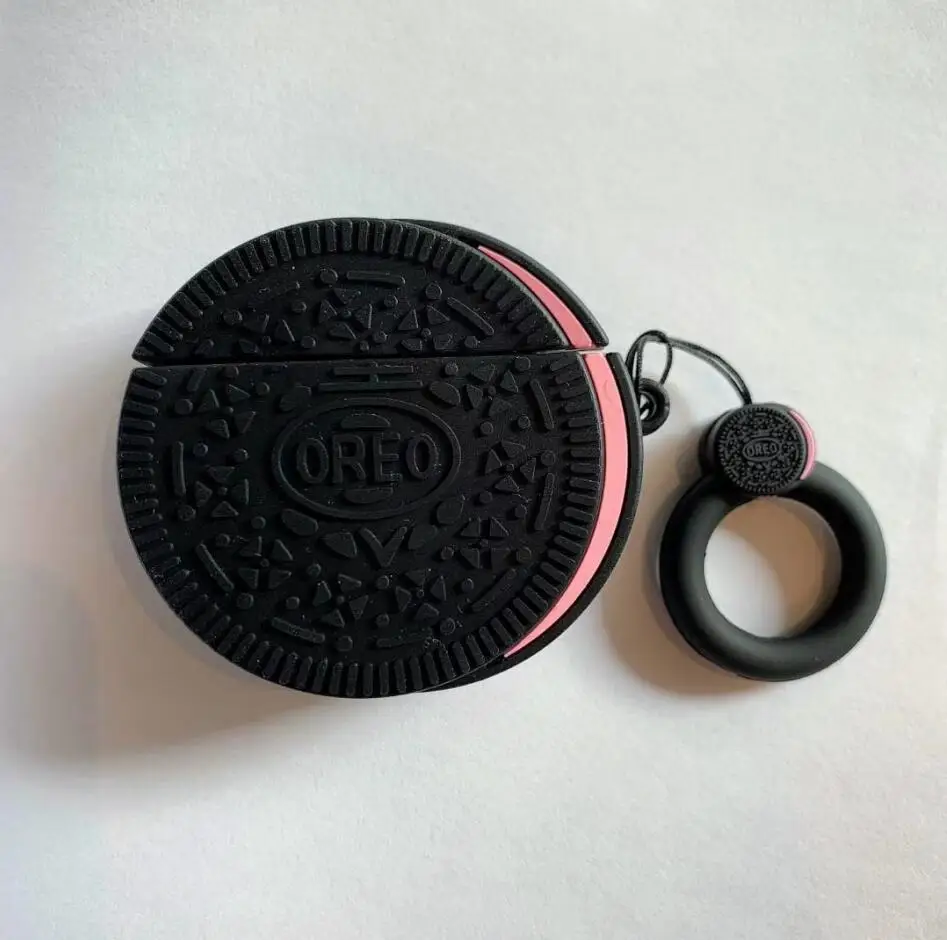 Милый 3D мультфильм анти-падение с кольцом Oreo силиконовый наушник чехол для Apple AirPods 1/2 беспроводной bluetooth чехол для гарнитуры - Цвет: aoliao