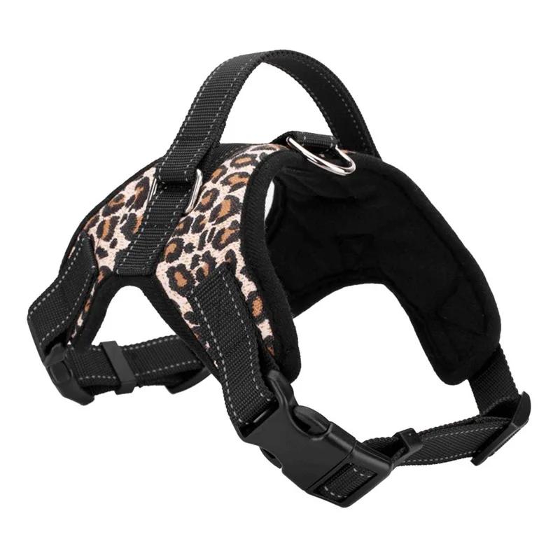 Leopard Print Поводок-рулетка для питомца собаки ремни Мягкая дышащая холщовая обувь Оксфорд для средних и больших собак мягкий аксессуары для домашних животных, собак расходные материалы - Цвет: Leopard Print