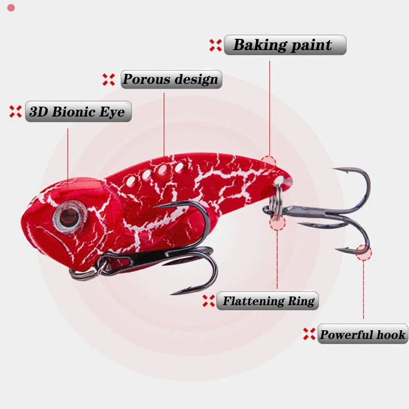 1Pcs 7g 10g 14g Metal VIB Blade Fishing Lure Sinking Spinner Spoon Balancer Wobbler Artificial Bait With Treble Hook Bass Tackle