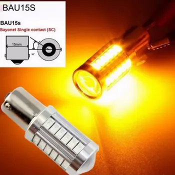 

2Pcs 1156 12V LED Daytime Running Light Amber Yellow Bulb 33SMD Brake Lamp Parking lights/Daytime Running Lights(DRL) Car Light