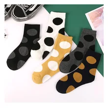 Новые модные женские свободные носки осенне-зимние теплые Ретро повседневные консервативные милые стильные универсальные носки с узором в горошек