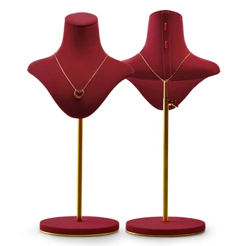 

New Pu Leather Bust Mannequin Jewelry Necklace Stretchable Display Holder