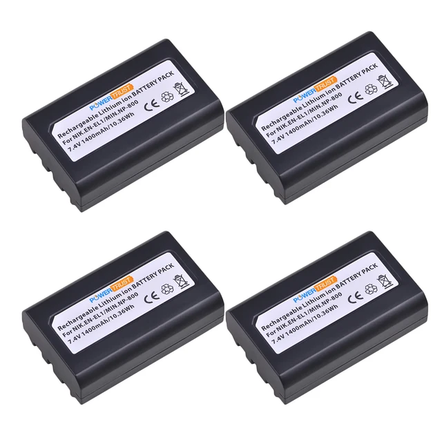 2X En-EL1 Batterie De Rechange 650mAh Compatible Avec Nikon Coolpix 4300 4500 4800 5000 5400 5700 8700 775 880 995 Konica Minolta Dimage A200 Enel1 En El1