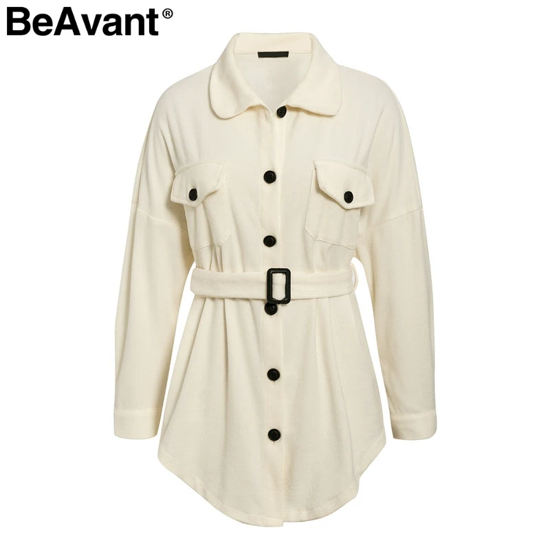 BeAvant, элегантная уличная одежда, Свободное пальто, женское, карманы, пояс, Осень-зима, женское твидовое пальто, повседневное, негабаритное, Женское пальто