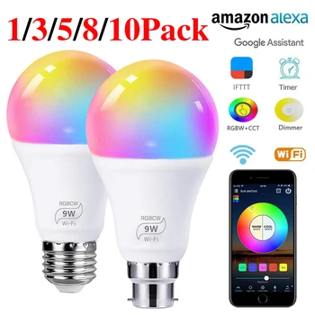 

New 9W Wifi Smart Multi-Color LED Light Bulb for Amazon Alexa/Google Home App Control Alexa google iFTTT Home Energy Saving D30