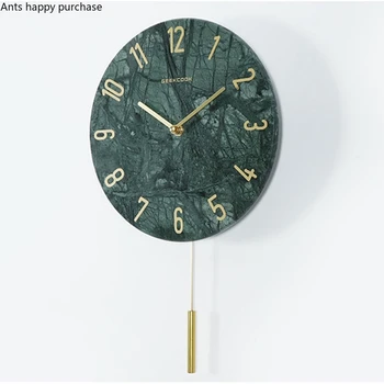 

Wall Clock Modern Design Marble Separates Wall Clock Nordic Needle Swing Home Decoration Living Room Round Clocks Gift Ideas