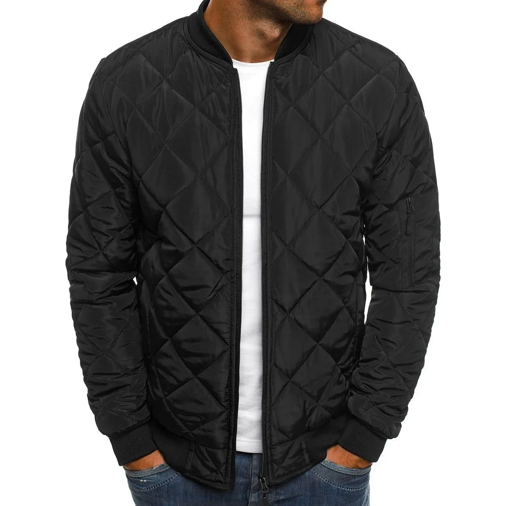 

2019 Slim Warm Coats Autumn Winter Men's Windproof Warm Jacket Solid Color Jackests Outwear