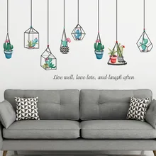 HM92013 искусственные мясистые растения брюки люстра наклейки на стену столовая у входа в спальню фон креативные модные украшения стены