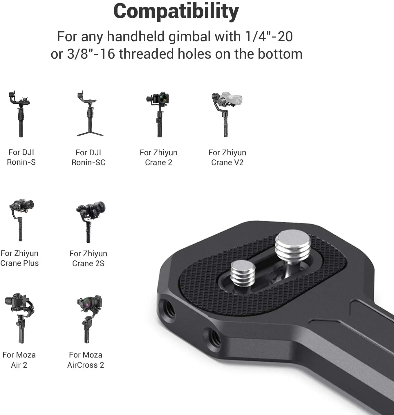 SmallRig RoninS Side Handle for DJI RS / SC / RS 2/ RSC 2/ RS 3 / RS 3 Pro / RS 3 mini / RS 4/ RS 4 Pro Cold Shoe Mount 2786C