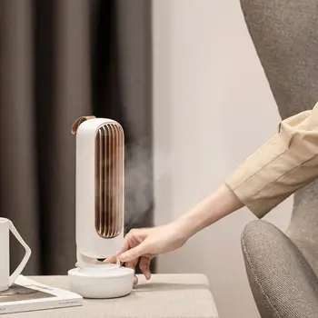 

Retro Humidification Tower Fan Two in One USB Charging Air Conditioner Cooler Desktop Moisturizing Humidifier