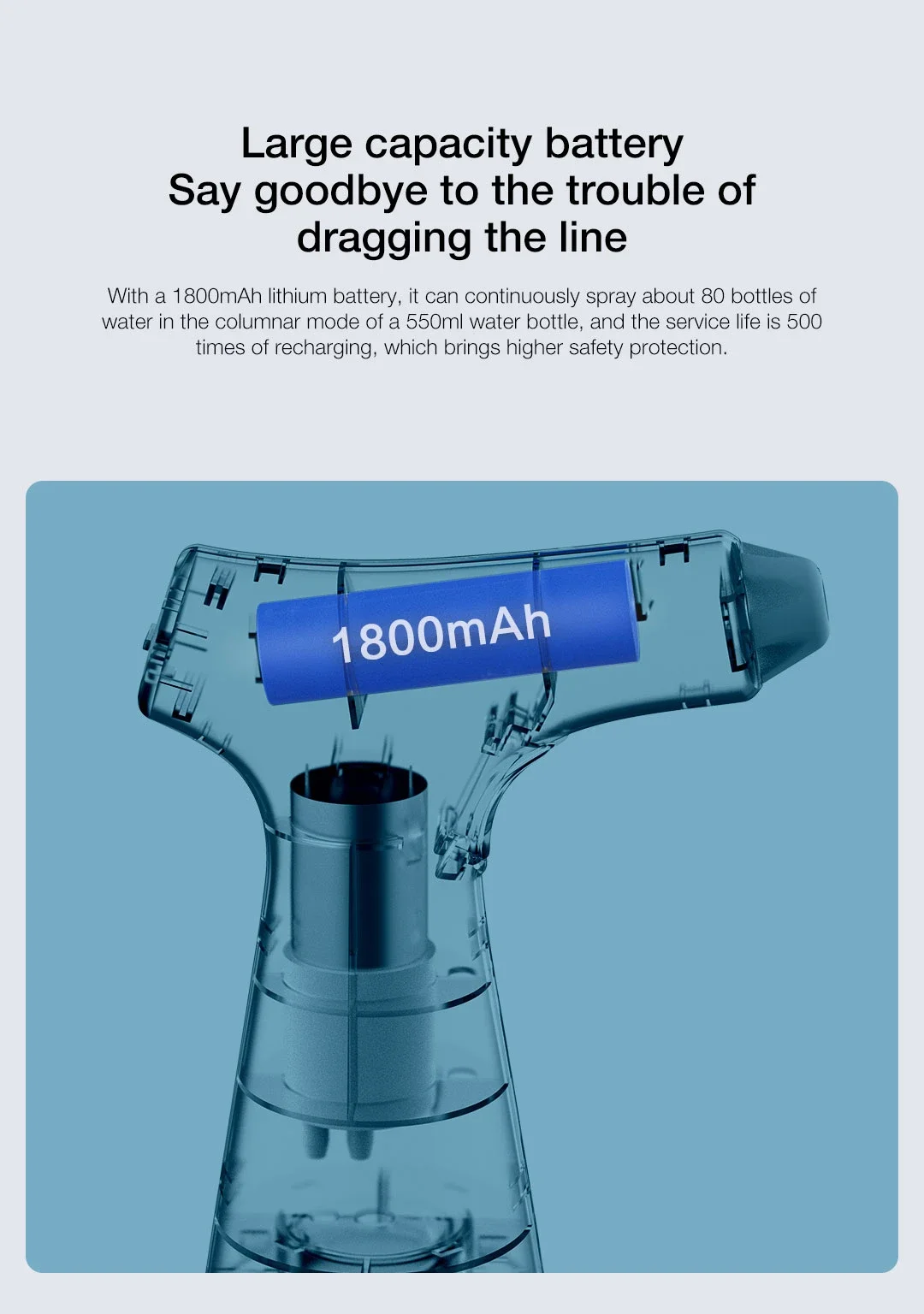 Xiaoda 550ML/900ML Electric Automatic Watering Can Two Spray Modes Adjuatable Disinfection Spray Bottle Garden Mister Sprayer