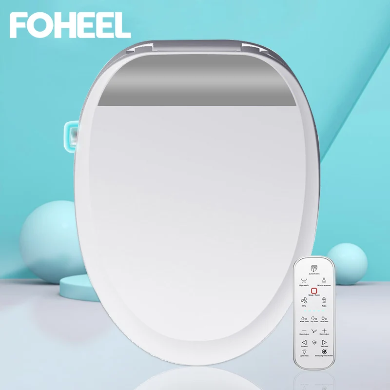 

FOHEEL Bathroom Toilet Seat Cover Electronic Bidet Heated Seat Air Drying Self-Clean Nozzle Function Knob LCD Display WC Seat