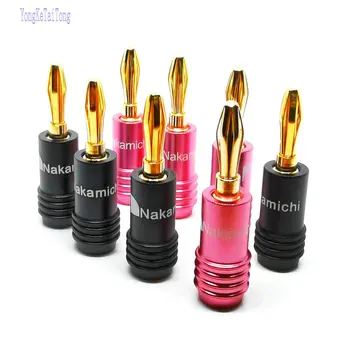 

8/12PCS New 24K Gold Plated Nakamichi Banana Plug Pure Copper Speaker Adapter Screw Speaker Plugs Audio Connectors