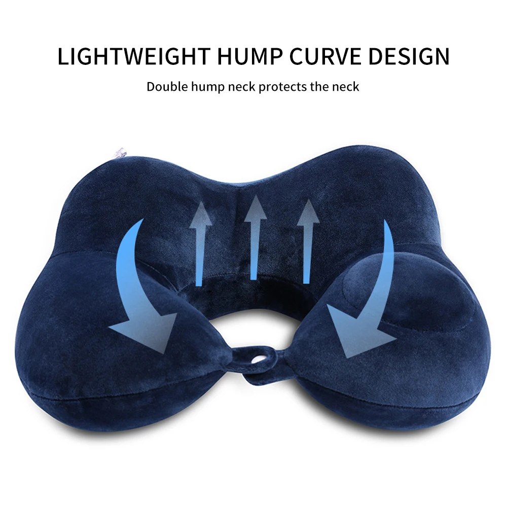 Inflatable Travel Pillow U Shape Neck Cushion Office Airplane Driving Nap Support Head Rest Health Care Decorative 1PC