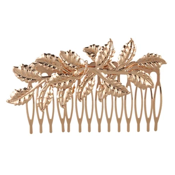 

Fashion Punk Women Girls Gold Leaf Hair Comb Hair Clip Jewelry Cuddly, Gold