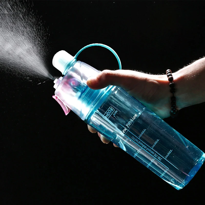 

400/600Ml 4 Color Solid Plastic Spray Cool Summer Sport Water Bottle Portable Plastic Bike Bicycle Shaker My Water Bottles