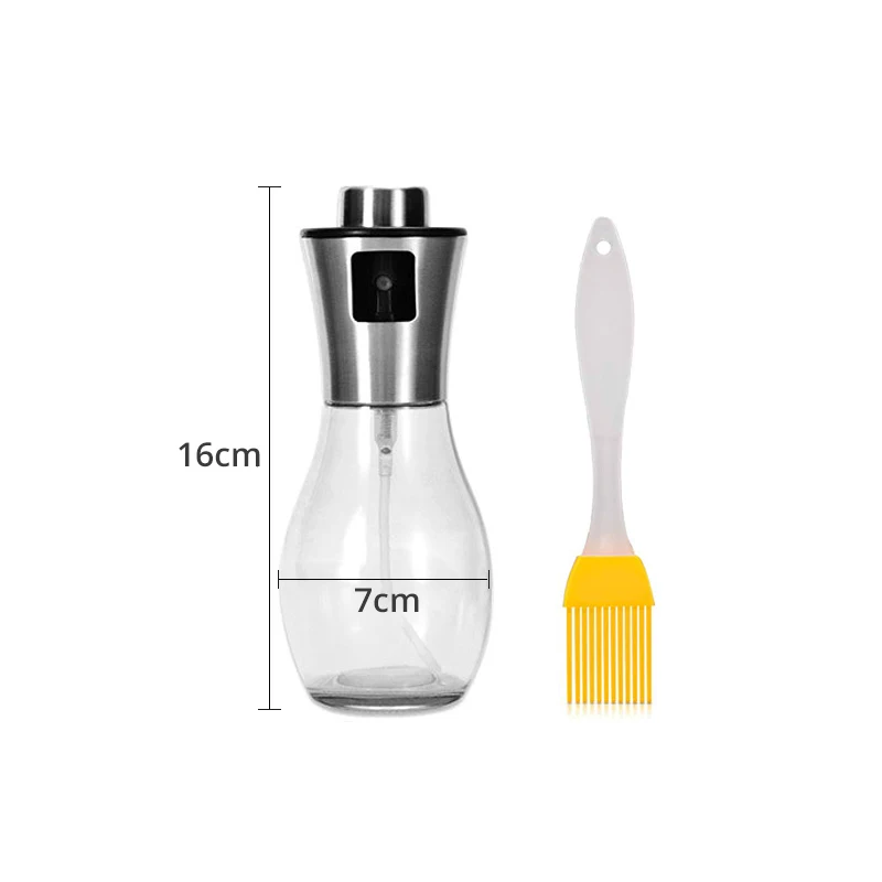 Round x 1 Olive Oil Sprayer Dispenser for Cooking, BBQ and Air Fryer, Premium Glass Oil Vinegar Soy Sauce Spray for Grilling, Kitchen - Цвет: Round x 1