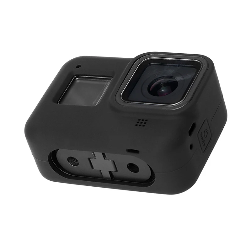 Силиконовый чехол для GoPro Hero 8, черное закаленное стекло, защита экрана, защитная пленка для объектива, чехол для Go Pro 8, аксессуары