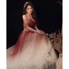 Burgundy Toast Dress Bride 2022 New Wedding Dress Looks Thin One-shoulder Evening Dress Skirt Female Banquet Temperament ► Photo 3/5