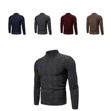 

All-Match Trendy Slim Fit Twist Knitted Sweater Ribbed Men Knitwear Handsome for Home