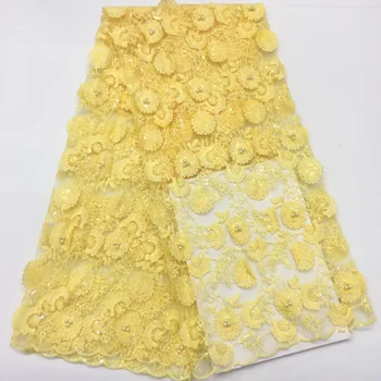 

African Sequins Lace Fabric 2019 High Quality Lace Material Bridal Lace Fabric Nigerian Tulle Mesh Lace Fabrics