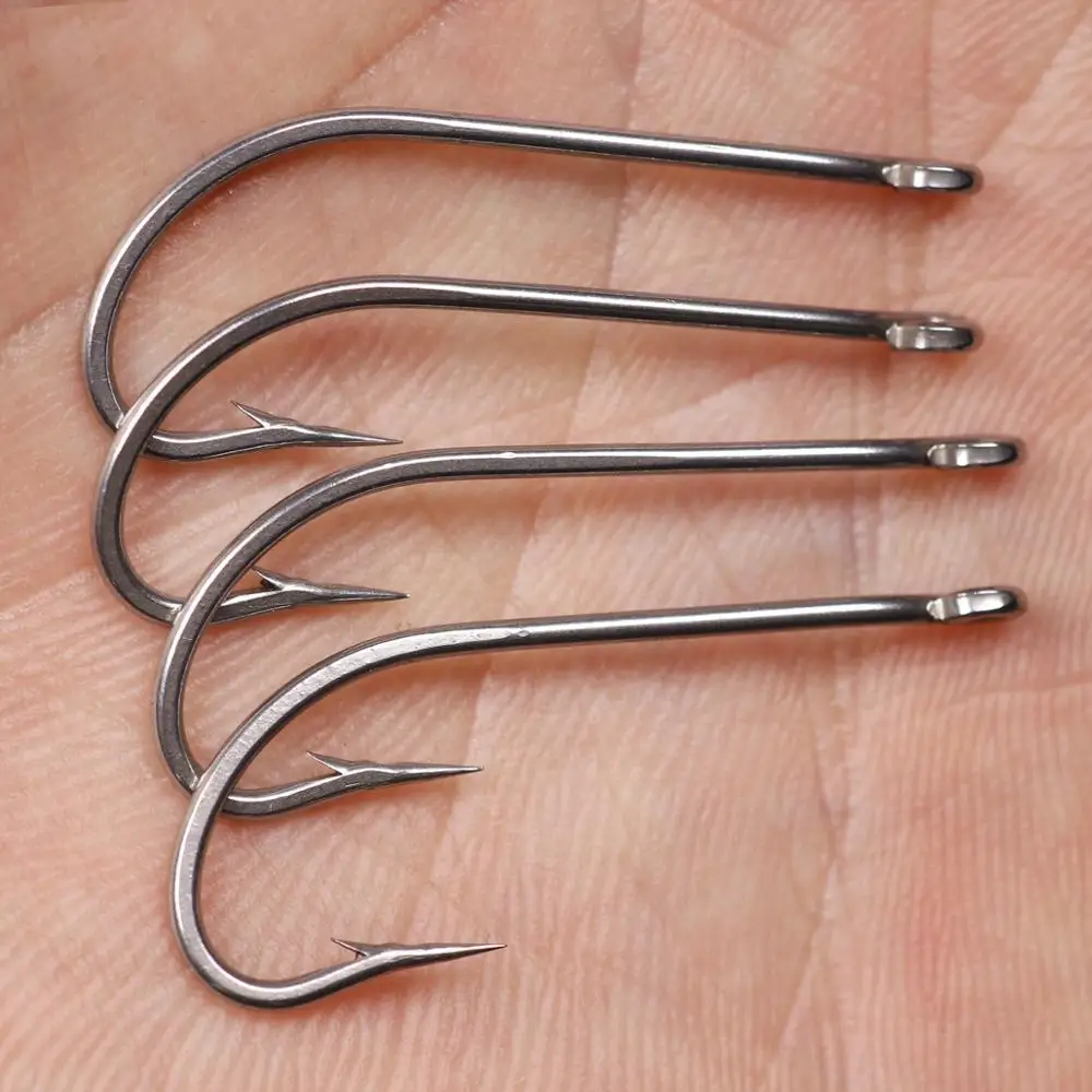 Wifreo 100pcs Stainless Steel O'SHAUGHNESSY Long Shank Fishing Hook For  Clouser Minnow Flies Saltwater Flies Tying Hooks