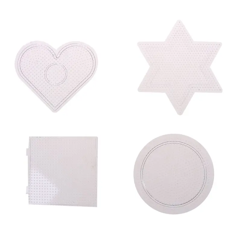 Plantilla de puzle de forma transparente, cuentas Hama de 2,6mm, Diy, 4 Uds.
