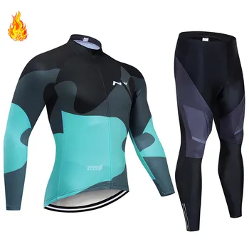 

NW 2019 Winter Thermal Fleece Warm Cycling Jersey Set Thermal Cycling Clothing Mtb Riding Apparel Ropa Ciclismo
