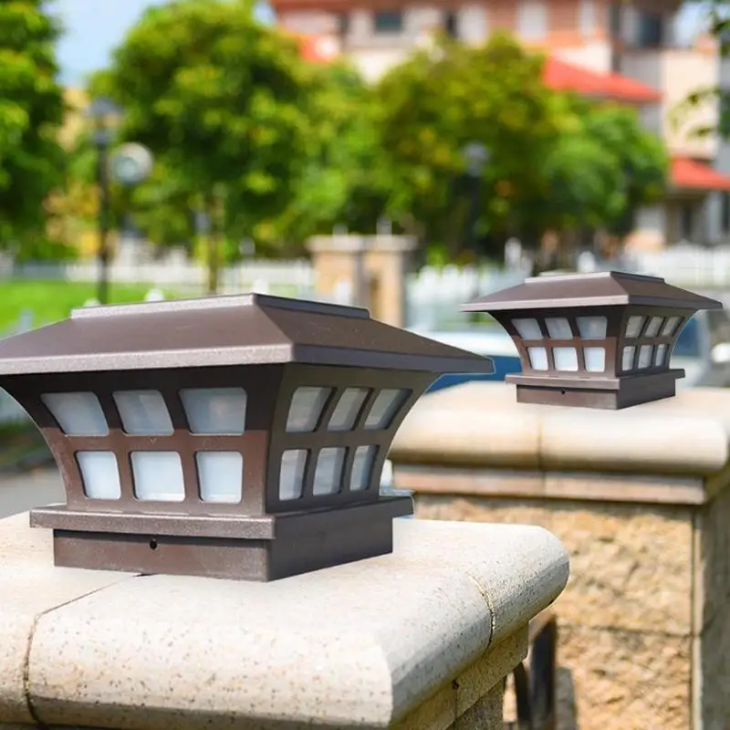 

Solar LED Pillar Lamp Intelligent Light Control Waterproof Garden Landscape Lamp Waterproof and Lightning Protection