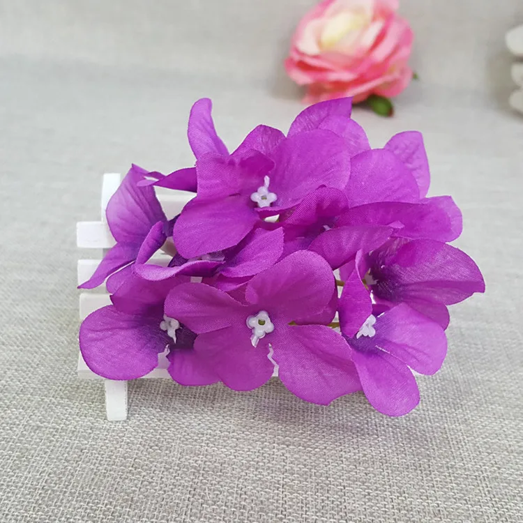 50pcs 12cm Artificial Silk Hydrangea Flower Heads For DIY Wreath Corsage Hair Dress Wall Road Lead Wedding Decoration | Дом и сад
