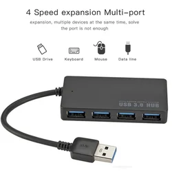 Expansor de alta velocidad para ordenador portátil y PC, 4 puertos USB 3,0, 4 en 1