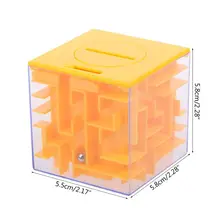 Nouveauté, labyrinthe d'argent 3D, Cube de banque, Puzzle, boîte de Collection de pièces de monnaie, jeu de cerveau, jouet pour enfants, cadeau