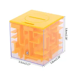 Novidade 3d dinheiro labirinto banco cubo quebra cabeça economia moeda coleção caso caixa cérebro jogo crianças brinquedo presente
