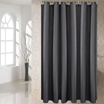 

36 Dark Grey Shower Curtain Solid Color Waterproof Bath Curtains Bathroom For Bathtub Bathing Cover Extra Large Wide 12pcs Hooks