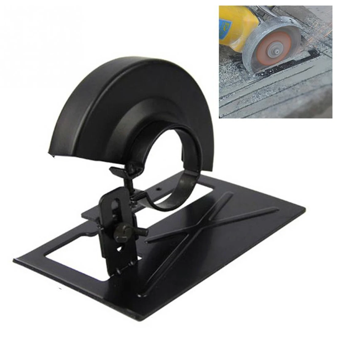 Realmote 1pc Angle Grinder Cutting Dedicated Seat Stand Machine Bracket Rod Table+1pc Cover Shield Safety Woodworking Tools