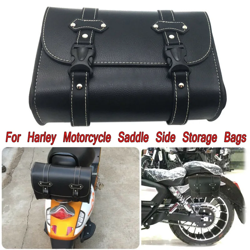 

Universal Motorcycle Leather + Plastic Buckle Tool Saddle Bar Side Pouch Storage Bag Waterproof Motorcycle accessories
